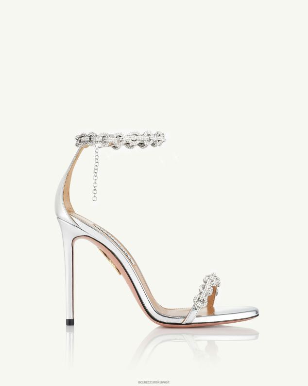 Aquazzura صندل رابط الحب 105 فضة HNZRT117