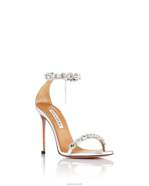 Aquazzura صندل رابط الحب 105 فضة HNZRT117