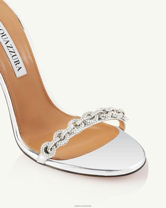 Aquazzura صندل رابط الحب 105 فضة HNZRT117