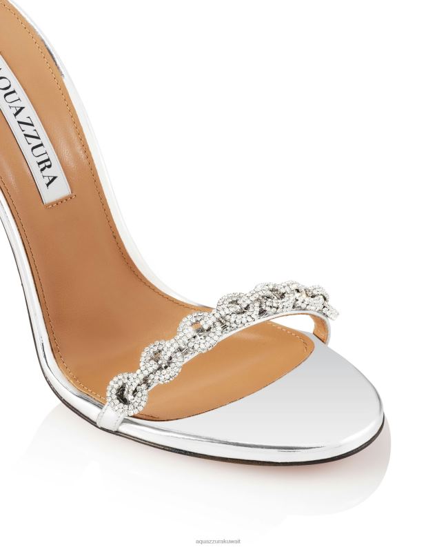 Aquazzura صندل رابط الحب 105 فضة HNZRT117