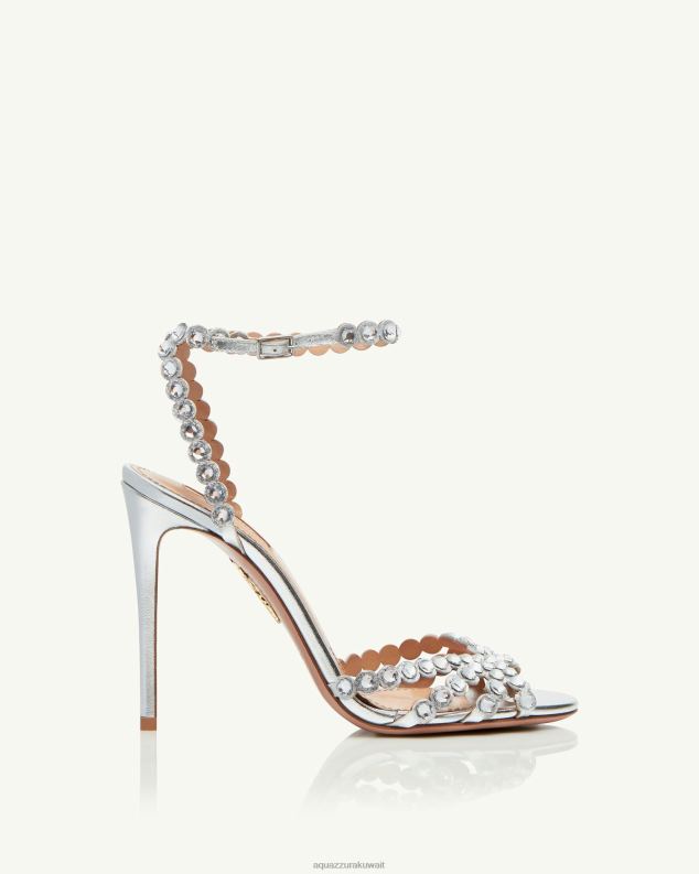 Aquazzura صندل التكيلا 105 فضة HNZRT133