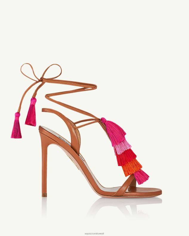 Aquazzura صندل كابري شرابة 105 بني HNZRT141