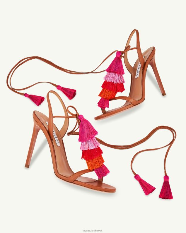 Aquazzura صندل كابري شرابة 105 بني HNZRT141