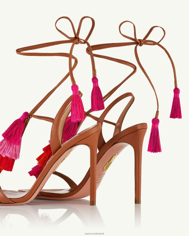 Aquazzura صندل كابري شرابة 105 بني HNZRT141