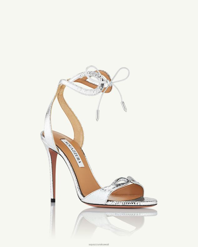 Aquazzura صندل تيسا 105 فضة HNZRT148