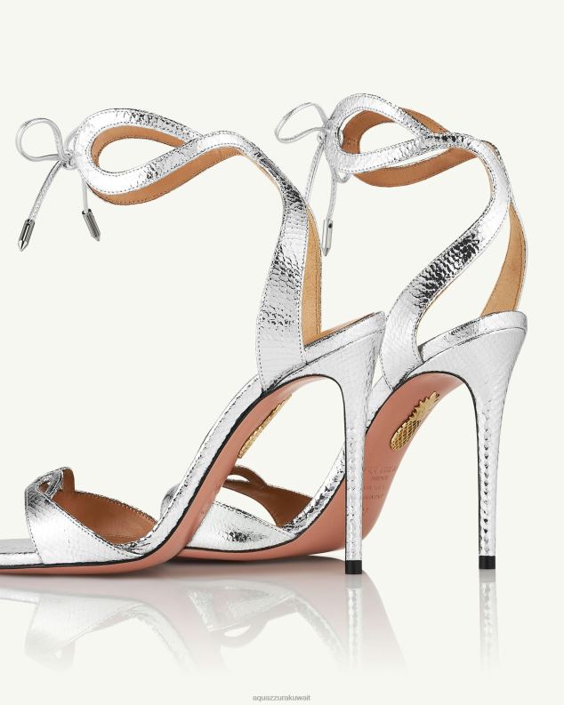 Aquazzura صندل تيسا 105 فضة HNZRT148