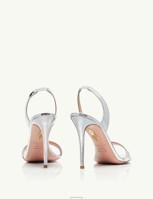 Aquazzura صندل عاري جدا 105 فضة HNZRT154