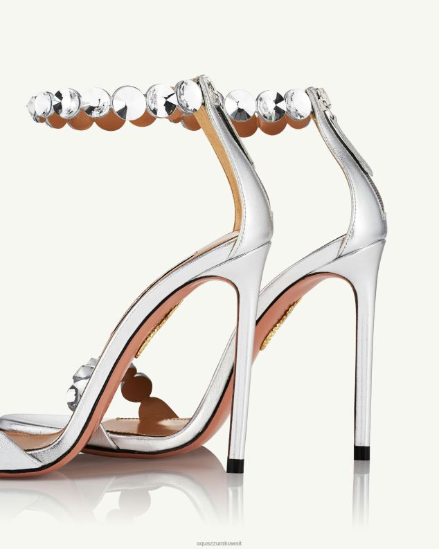 Aquazzura صندل ماكسي تيكيلا 105 فضة HNZRT46