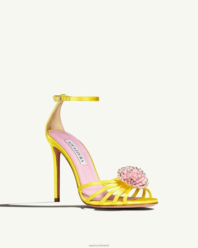 Aquazzura صندل شقائق النعمان 105 أصفر HNZRT66