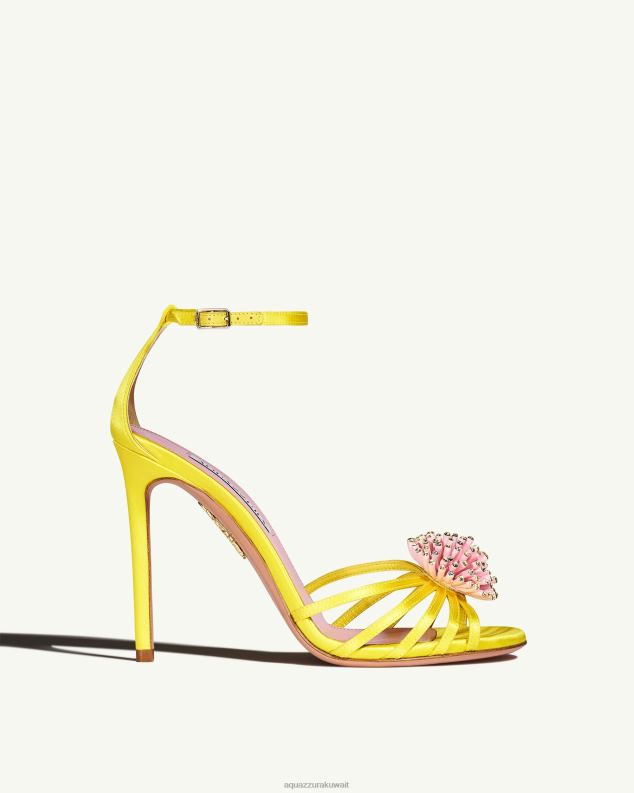 Aquazzura صندل شقائق النعمان 105 أصفر HNZRT66