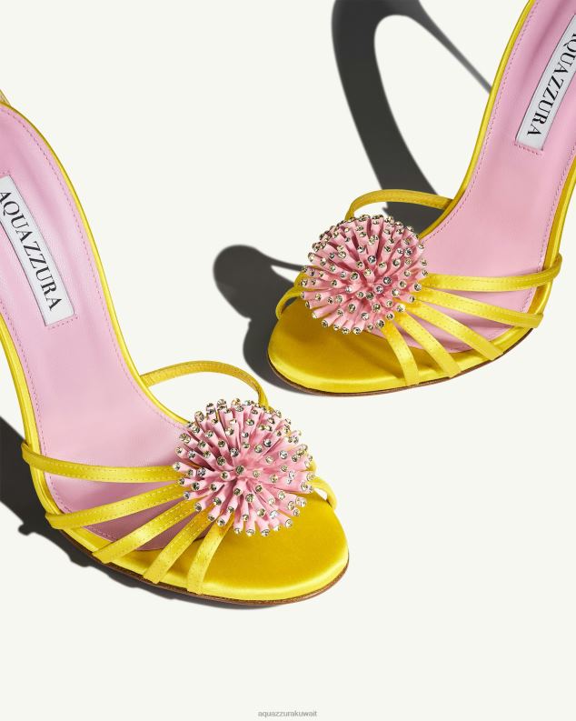 Aquazzura صندل شقائق النعمان 105 أصفر HNZRT66