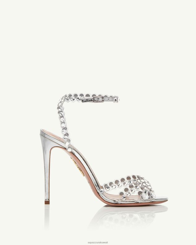 Aquazzura صندل تيكيلا بليكسي 105 فضة HNZRT80