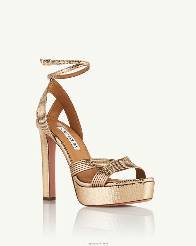 Aquazzura هضبة آري صندل 120 ذهب HNZRT276