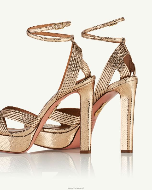 Aquazzura هضبة آري صندل 120 ذهب HNZRT276