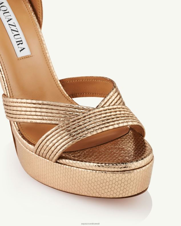 Aquazzura هضبة آري صندل 120 ذهب HNZRT276