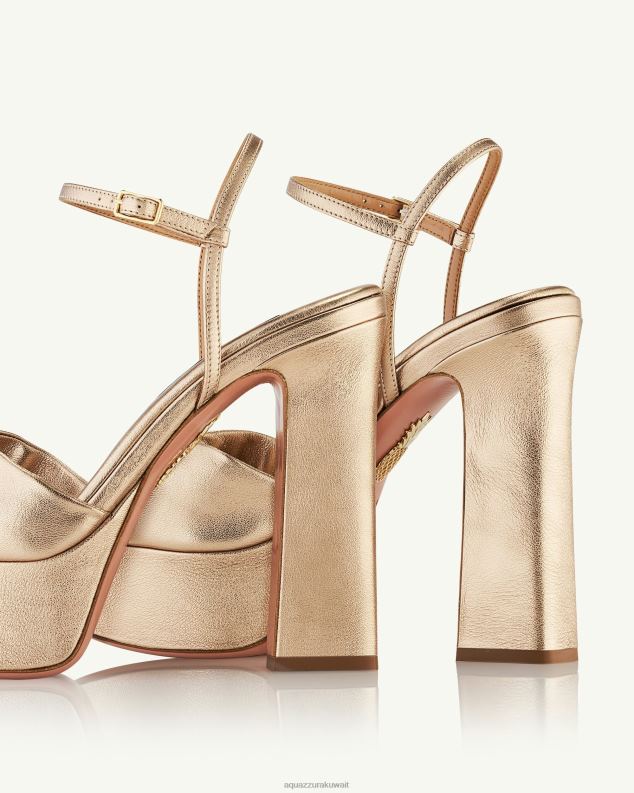 Aquazzura هضبة الصندل الملتوية 120 ذهب HNZRT280