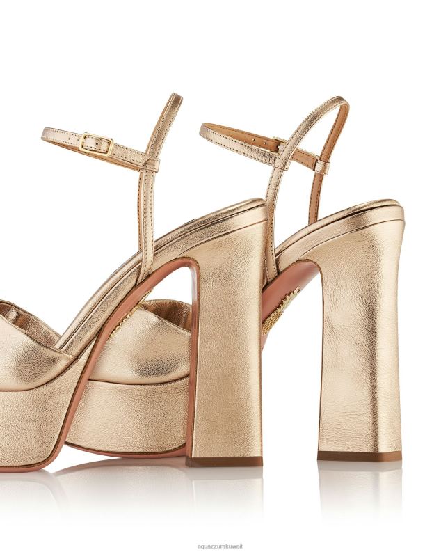 Aquazzura هضبة الصندل الملتوية 120 ذهب HNZRT280