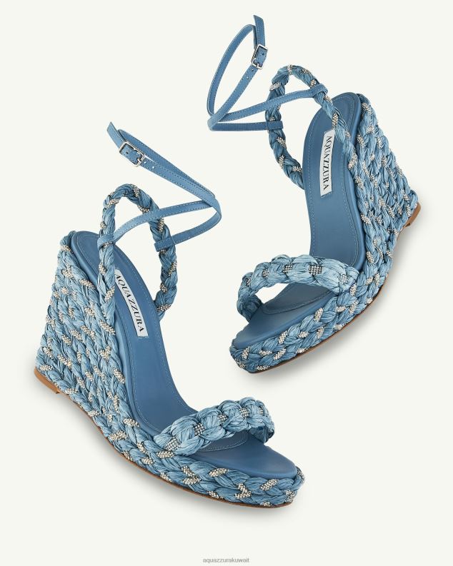 Aquazzura إسفين كوستيرا 120 أزرق HNZRT55