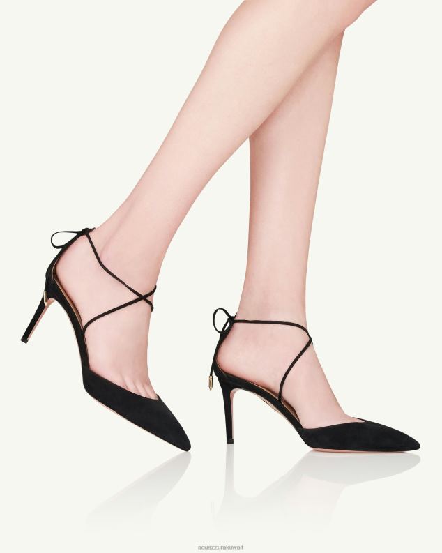 Aquazzura مضخة الكرز 75 أسود HNZRT224