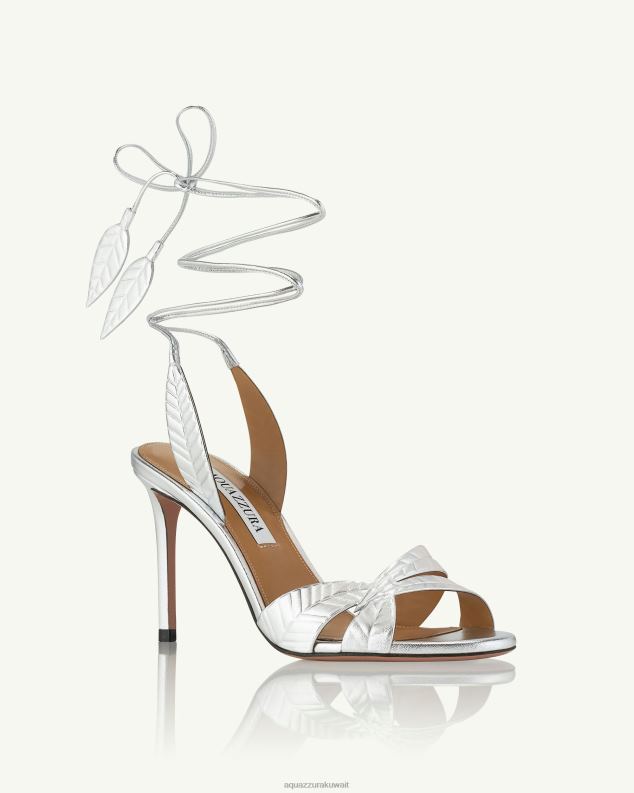 Aquazzura صندل ورقة 85 فضة HNZRT127