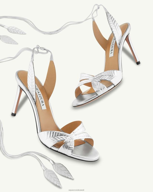 Aquazzura صندل ورقة 85 فضة HNZRT127