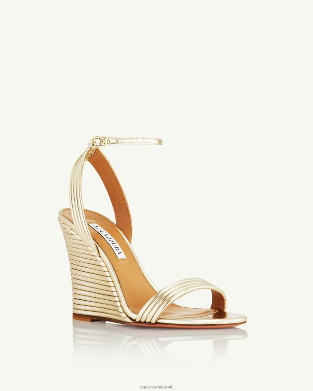 Aquazzura واو إسفين 95 ذهب HNZRT84