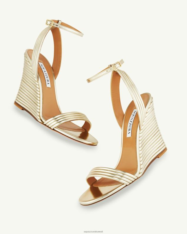 Aquazzura واو إسفين 95 ذهب HNZRT84