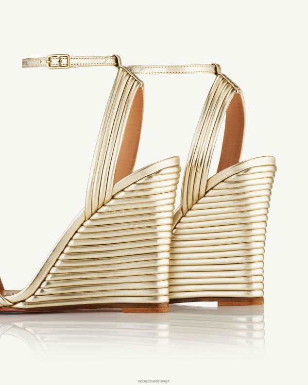 Aquazzura واو إسفين 95 ذهب HNZRT84