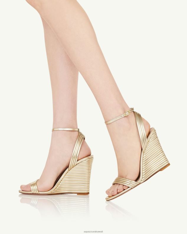 Aquazzura واو إسفين 95 ذهب HNZRT84