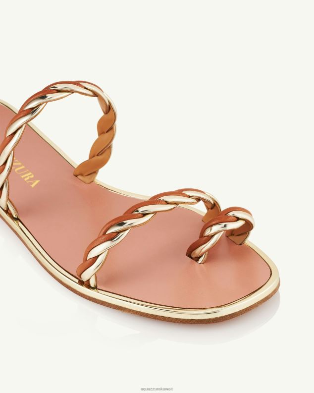 Aquazzura صندل كابالبيو مسطح بني HNZRT246