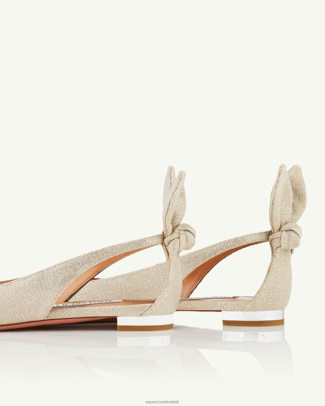 Aquazzura الباليه ربطة الانحناءة فضة HNZRT253