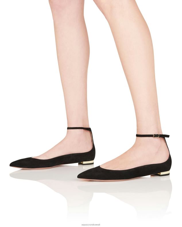 Aquazzura علاقة حب مسطحة أسود HNZRT268