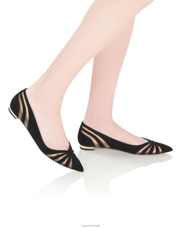 Aquazzura شقة الجاسوس أسود HNZRT271