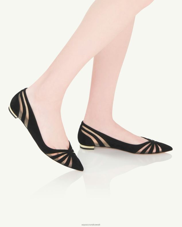 Aquazzura شقة الجاسوس أسود HNZRT271